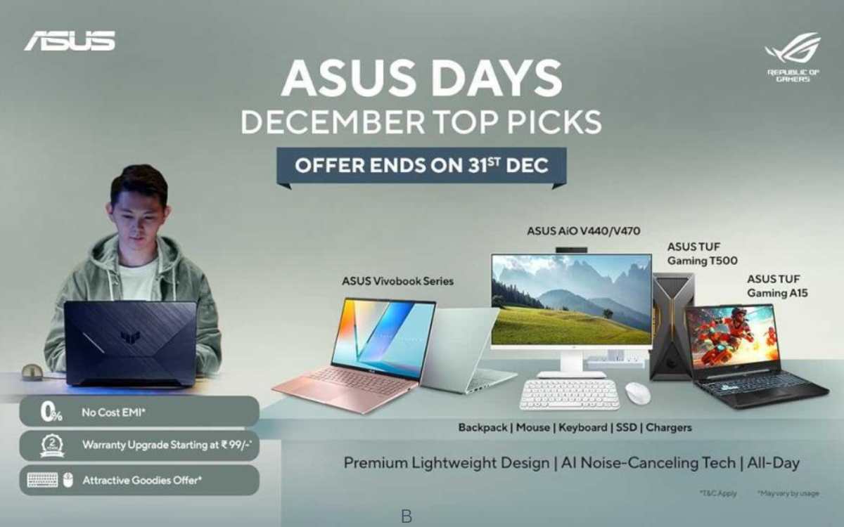 Asus Days Sale 2025 | అమెజాన్లో అసుస్ ప్రత్యేక సేల్.. భారీ తగ్గింపు ధరలకు ల్యాప్ టాప్లు..