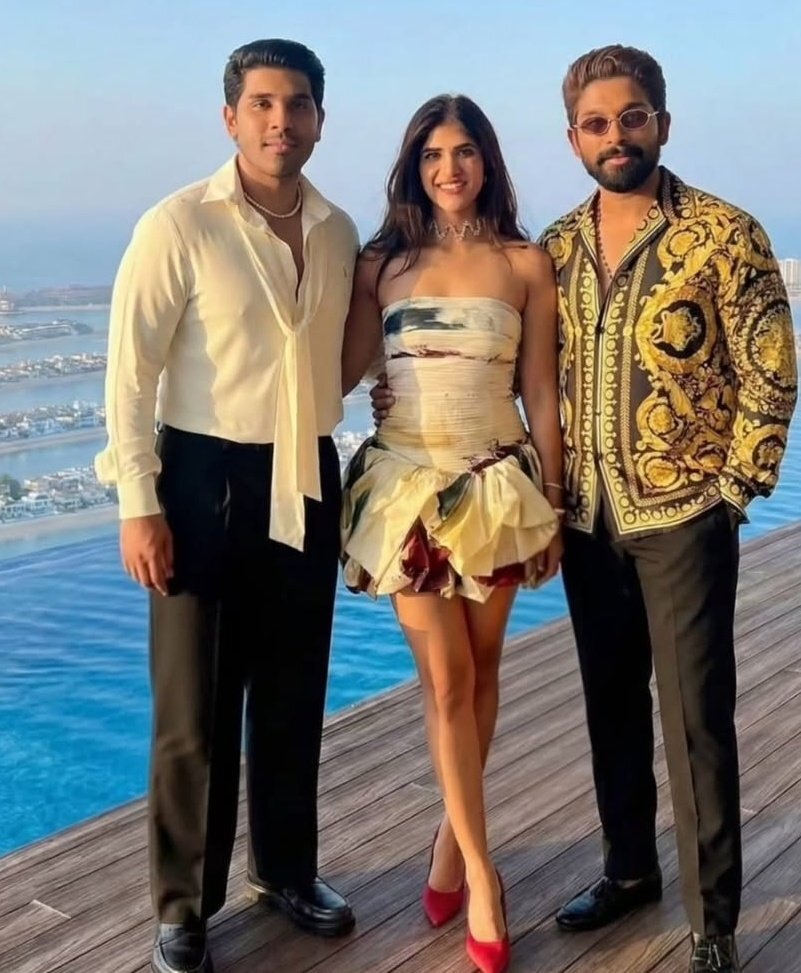 శిరీష్ బ్యాచిలర్ పార్టీలో వెర్సాస్ బ్రాండ్ ప్రింటెడ్ సిల్క్ షర్ట్ ధరించి బన్నీ కనిపించారు. ఈ షర్ట్ ధర లక్ష ముప్ఫై తొమ్మిది వేలకు పైనే ఉంటుదట.