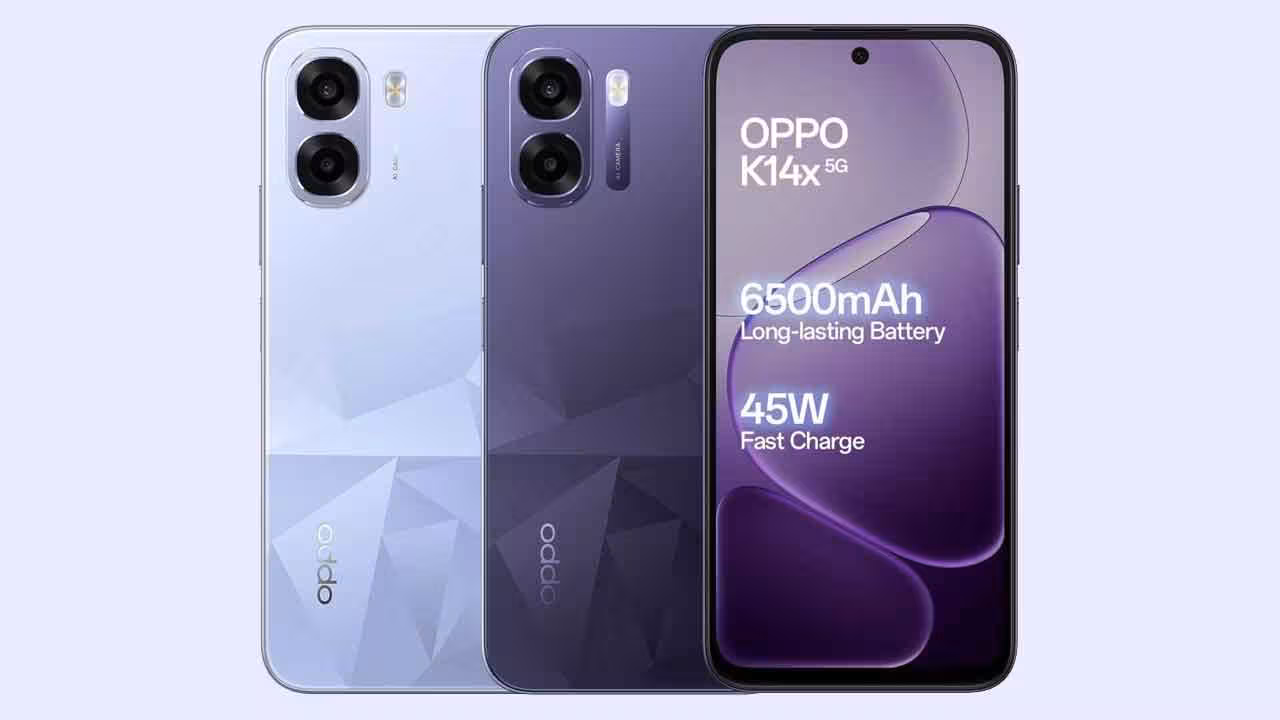 OPPO K14x 5G | 6500 ఎంఏహెచ్ బ్యాటరీతో ఒప్పో కొత్త ఫోన్.. ఫీచర్లు, ధర వివరాలు ఇవే..!