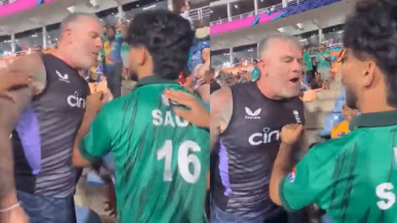 T20 World Cup 2026 | ఇంగ్లండ్, పాక్ మ్యాచ్.. స్టాండ్స్లో ఫ్యాన్స్ మధ్య గొడవ.. వీడియో..
