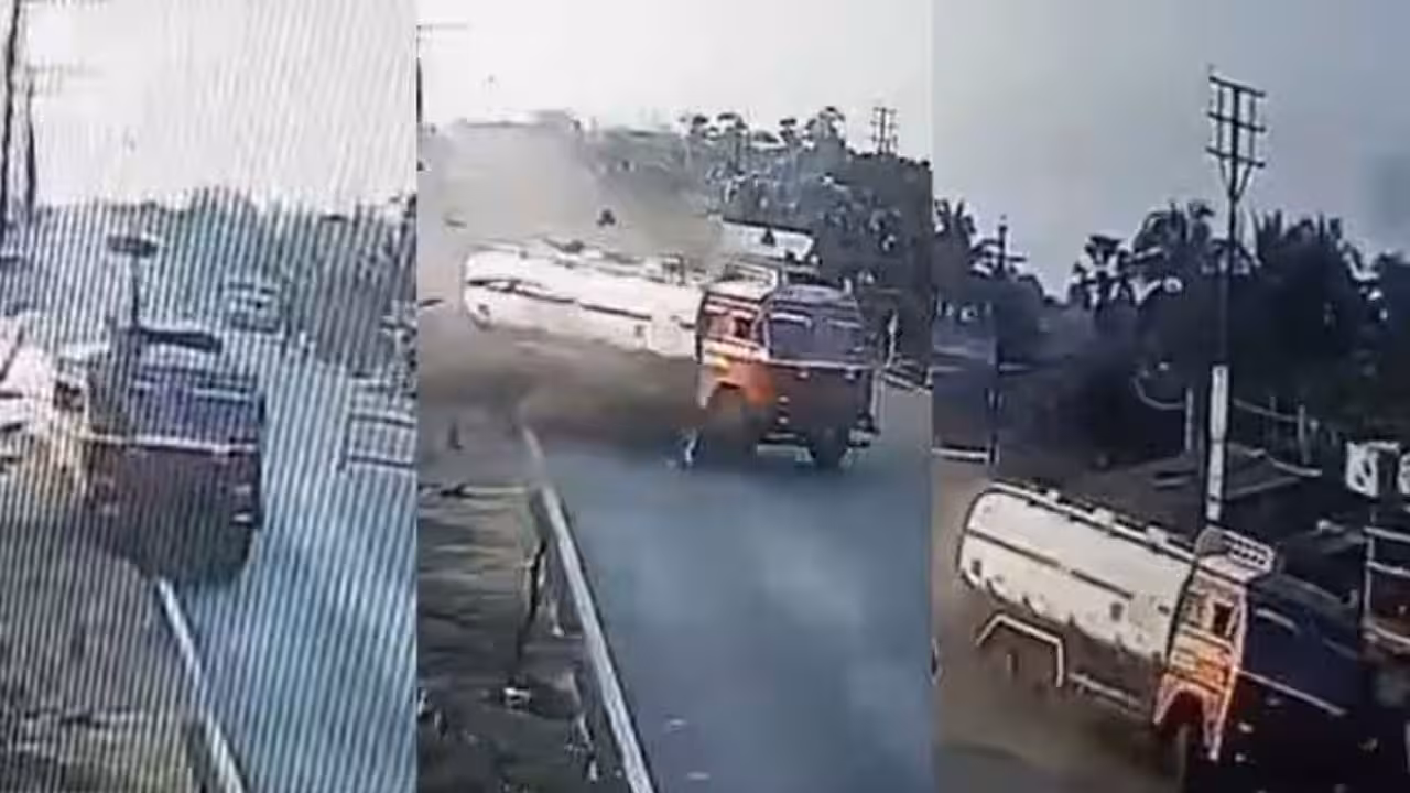 Road Crash | బారికేడ్లను తప్పించబోయి.. దుకాణాలపై దూసుకెళ్లిన ట్యాంకర్.. వీడియో