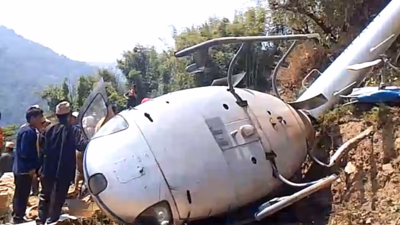 Nepal Helicopter Crash | ల్యాండింగ్ సమయంలో కుప్పకూలిన హెలికాప్టర్.. తూర్పు నేపాల్లో ఘటన..!