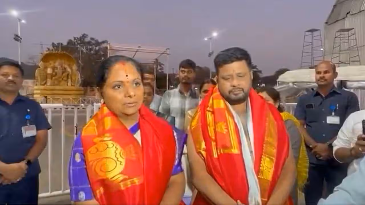 Kalvakuntla Kavitha | నాలుగేళ్ల నా మనోవేదన స్వామి వారి దయతో తీరిపోయింది : కవిత