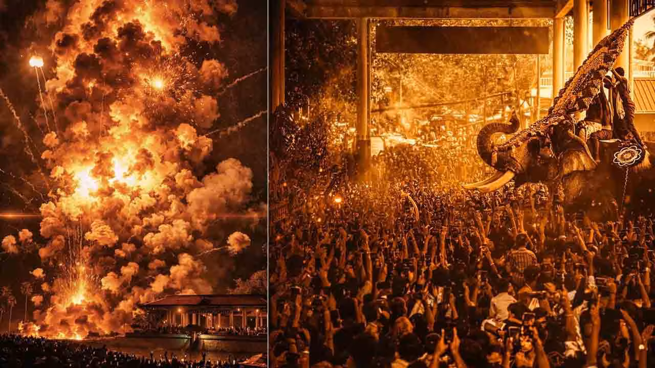 Biggest Firework | నెల్లికులంగర భగవతీ ఉత్సవాలు.. ఆకట్టుకున్న బాణాసంచా వెలుగులు