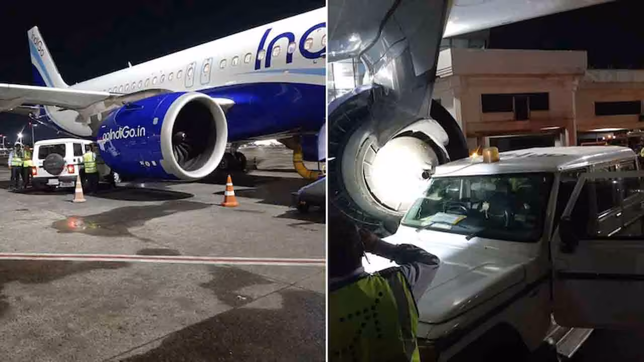 IndiGo Plane Hit By Car | ఇండిగో విమానాన్ని ఢీ కొట్టిన కారు