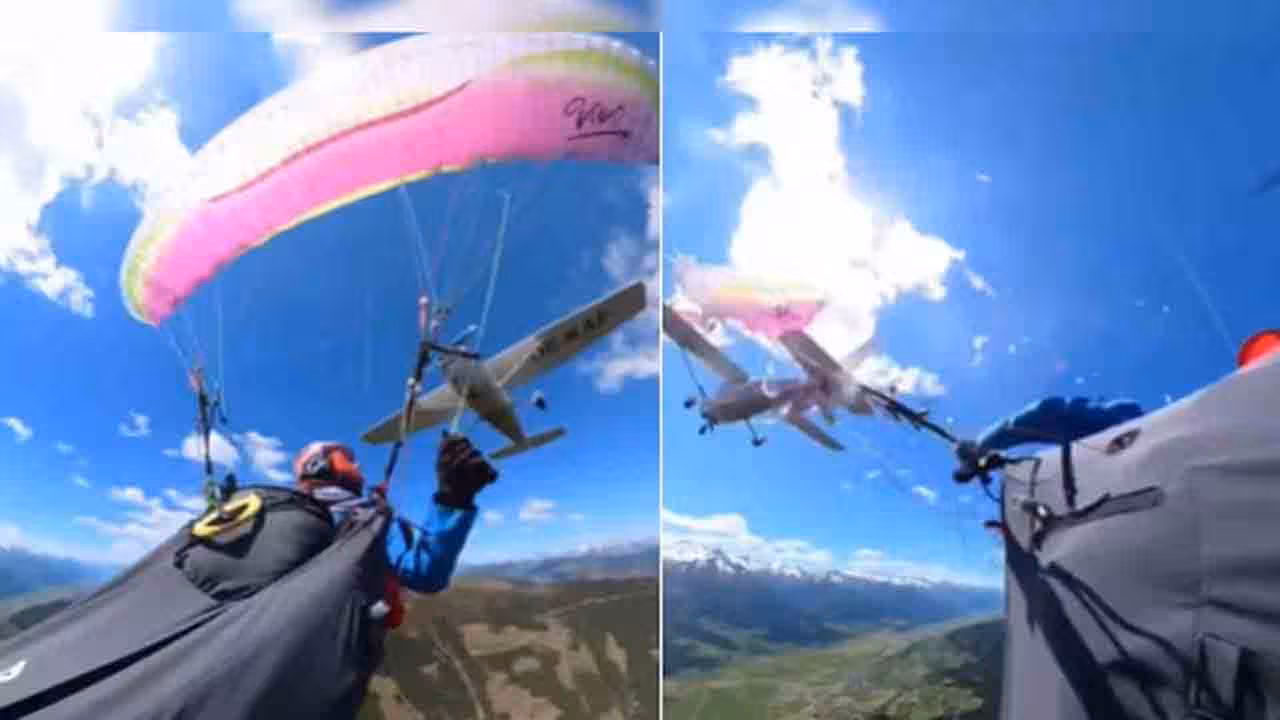 Plane Hits Paraglider | ఆకాశంలో పారాగ్లైడర్ను ఢీ కొట్టిన విమానం.. భయానక దృశ్యాలు