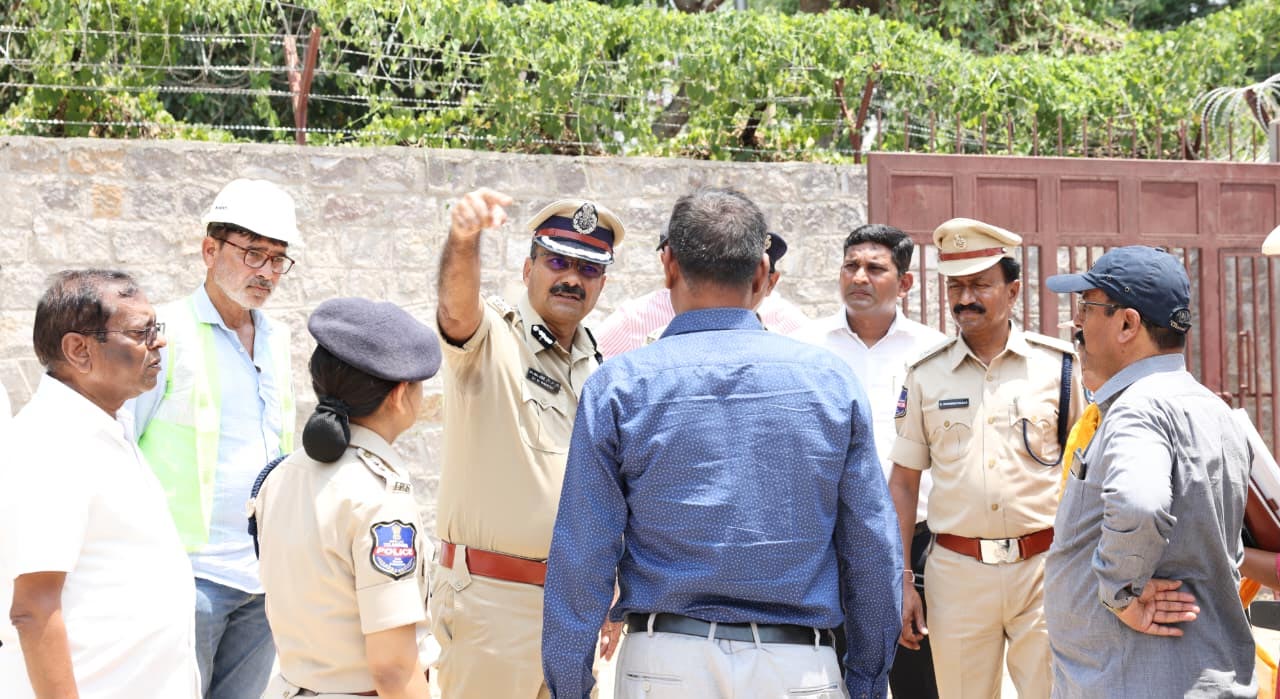 Cyberabad CP Inspects Gachibowli IIIT Junction Flyover Works