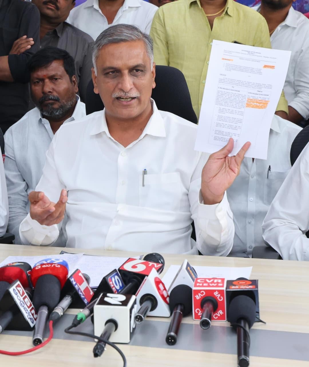 Harish Rao Slams CM Revanth Reddy Over RPDCL and Farmer Power Supply