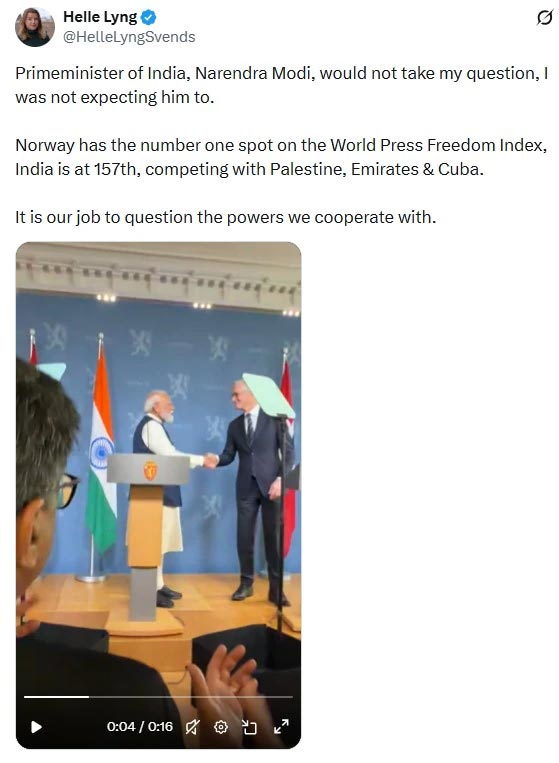 Who is Helle Lyng The Norwegian Journalist Questioning PM Modi
