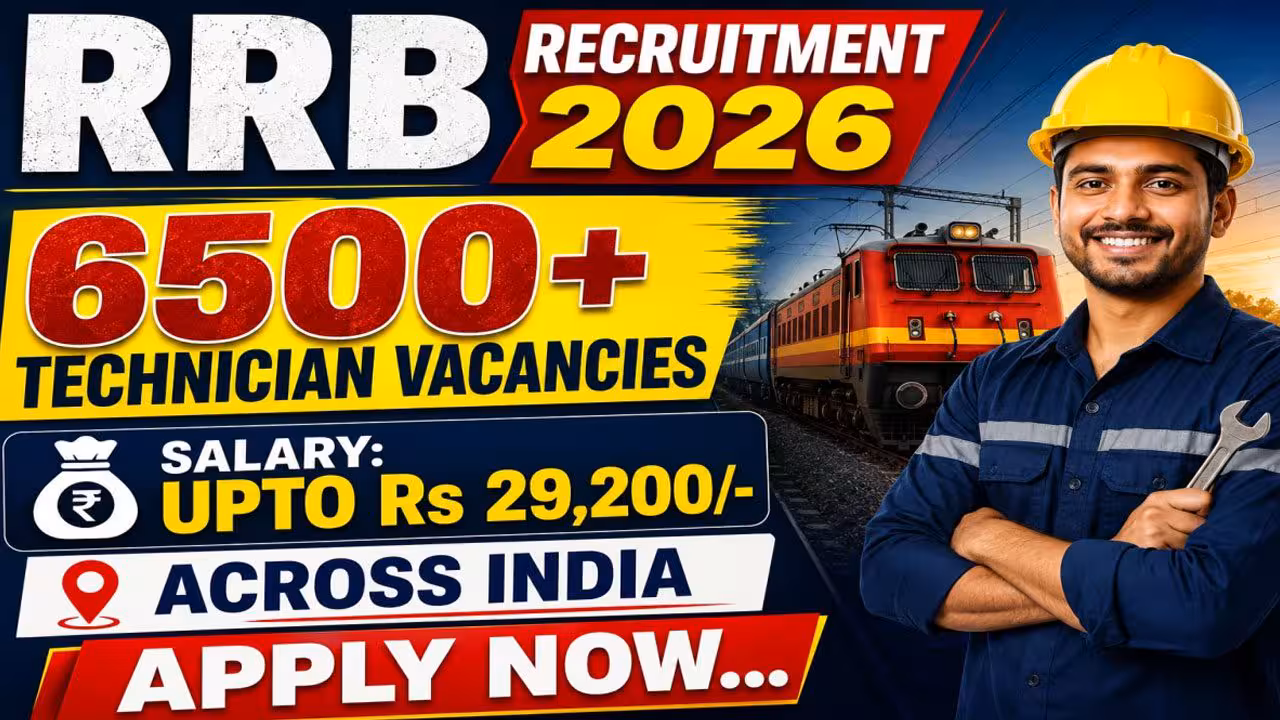RRB Recruitment | ఆర్ఆర్బీ టెక్నీషియన్ రిక్రూట్మెంట్.. 6,565 పోస్టులతో నోటిఫికేషన్