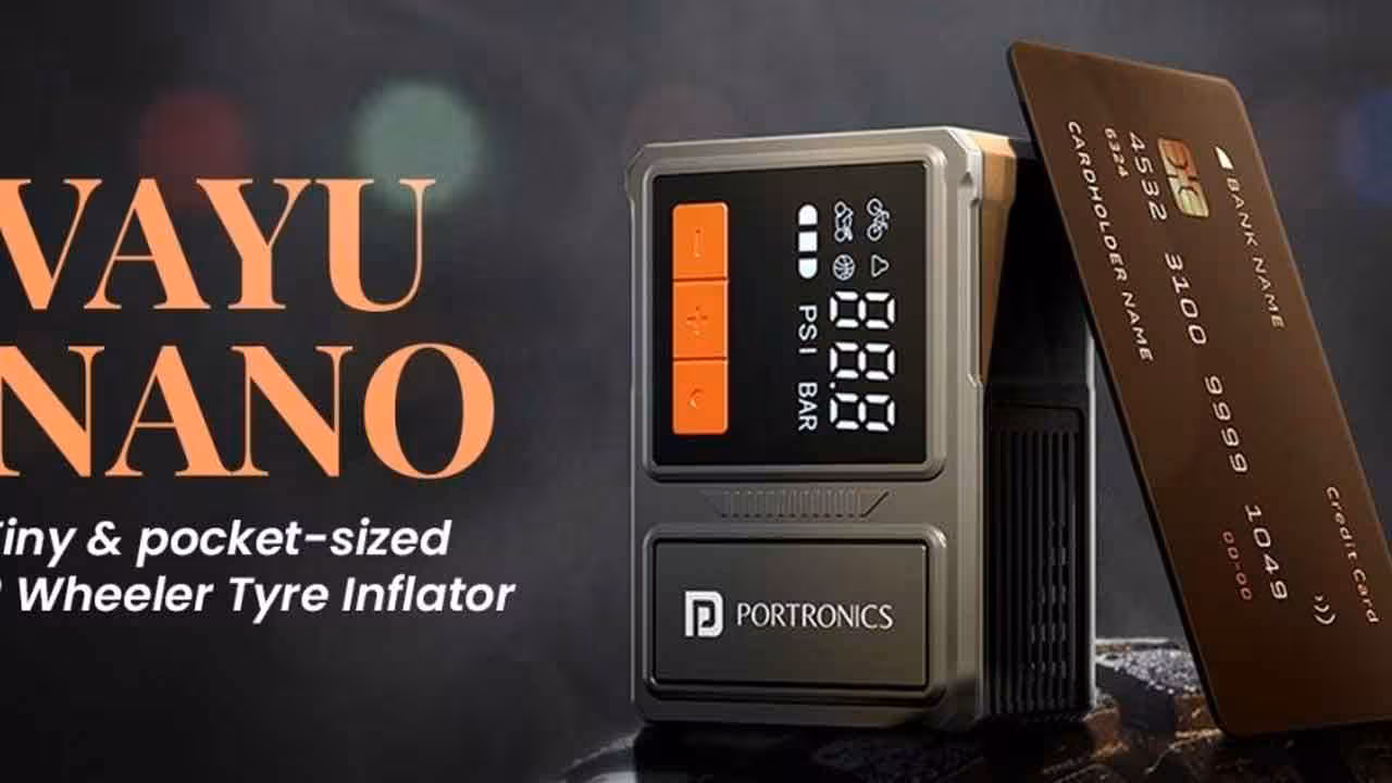 Portronics Vayu Nano | జేబులో ఇమిడే టైర్ ఇన్ఫ్లేటర్.. పోర్ట్రోనిక్స్ వాయు నానో లాంచ్..