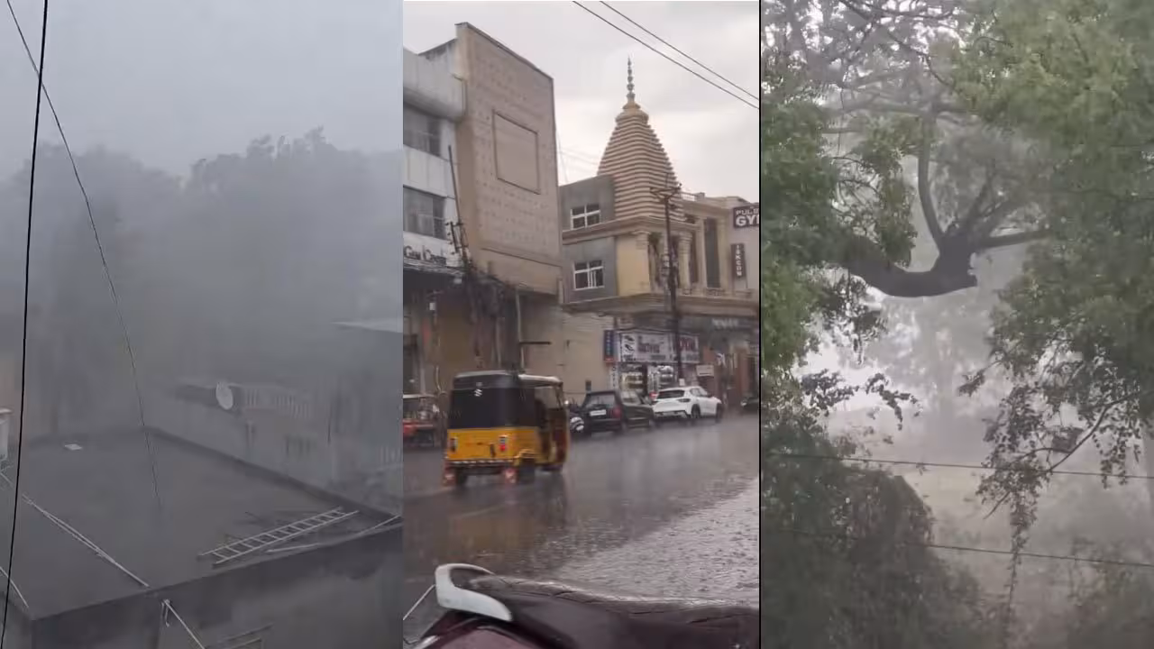 Hyderabad Rains | హైదరాబాద్ను కమ్మేసిన కారుమేఘాలు.. దంచికొడుతున్న భారీ వర్షం..